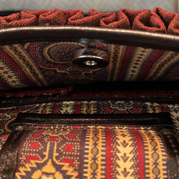 Brighton Vintage/Rare “Mercedes” Fabric and Leather Printed Handbag. - Picture 7 of 15